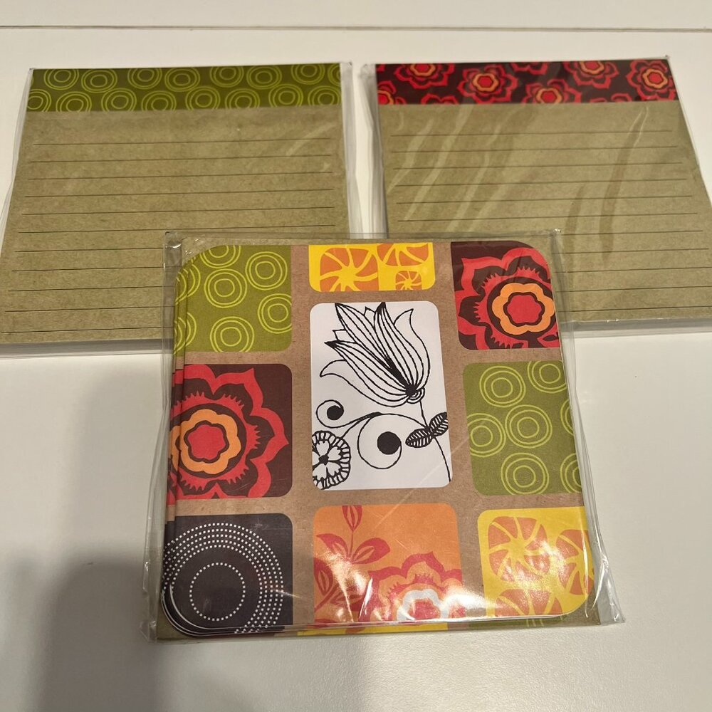 3-Piece Note Cards & Notepad Coordinated Set (5” x 5”) BRAND NEW IN PACKAGE!